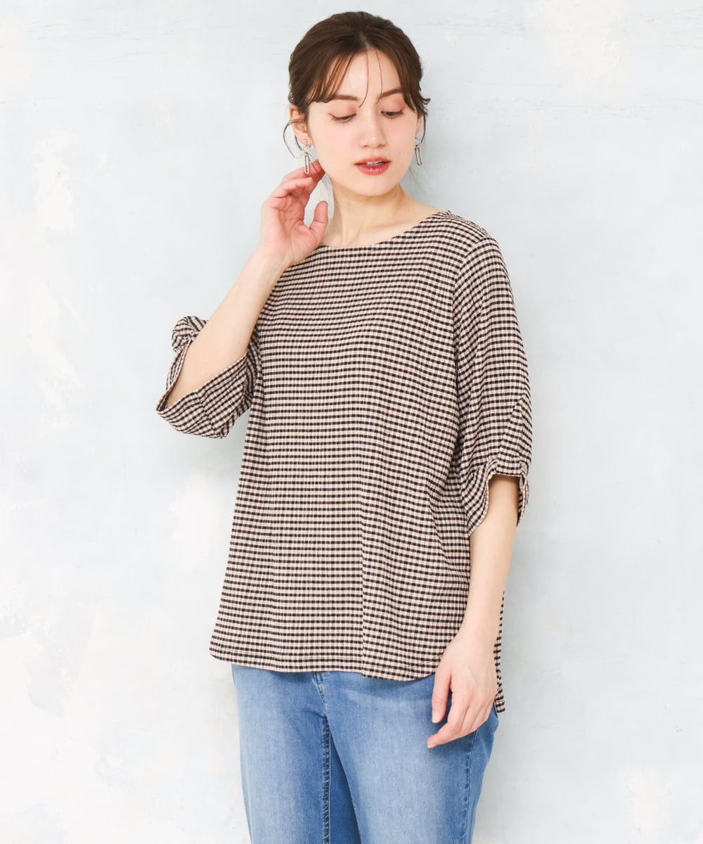 OLKFD17059 eur3(エウルキューブ) 【WEB先行販売】【大きいサイズ】カーブヘムカットソー ライトピンク