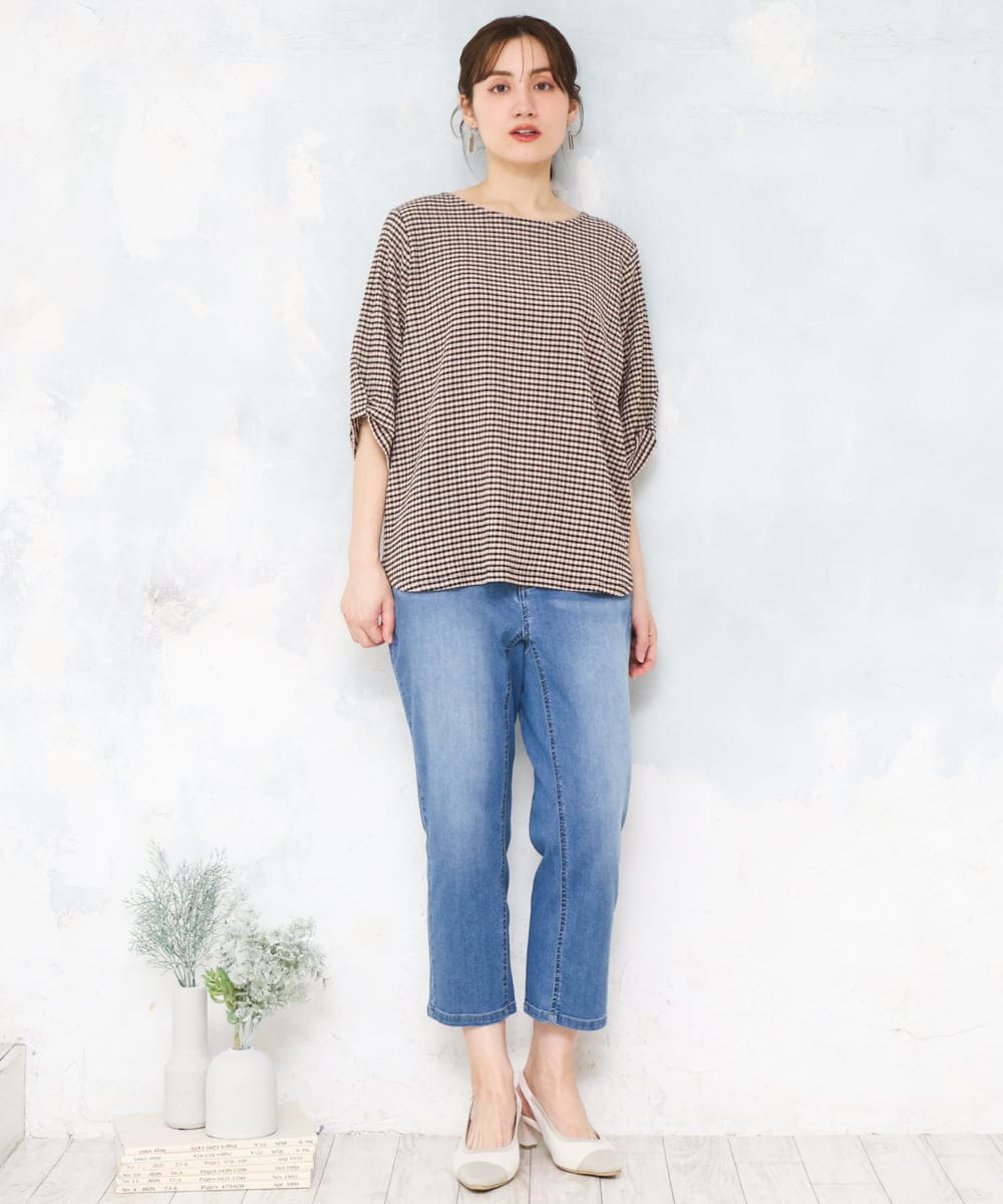 OLKFD17059 eur3(エウルキューブ) 【WEB先行販売】【大きいサイズ】カーブヘムカットソー ライトピンク