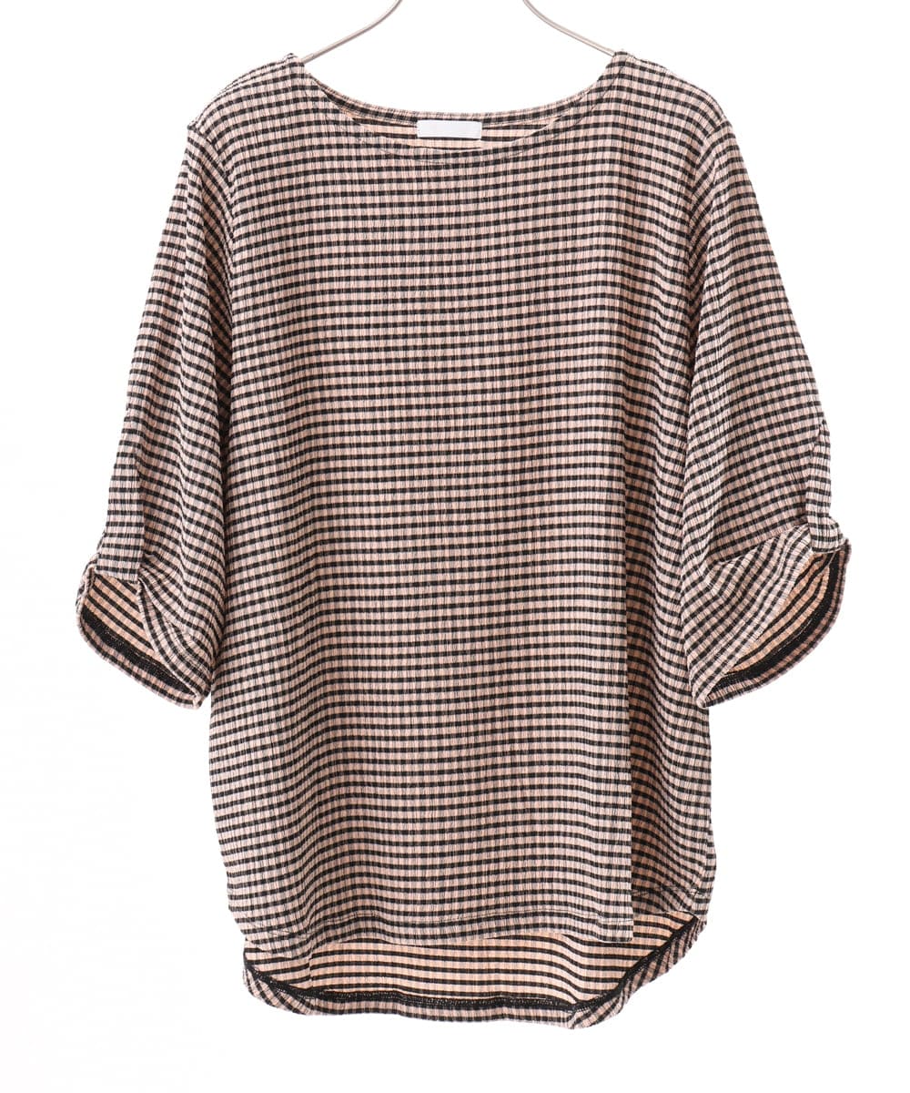 OLKFD17059 eur3(エウルキューブ) 【WEB先行販売】【大きいサイズ】カーブヘムカットソー ライトピンク