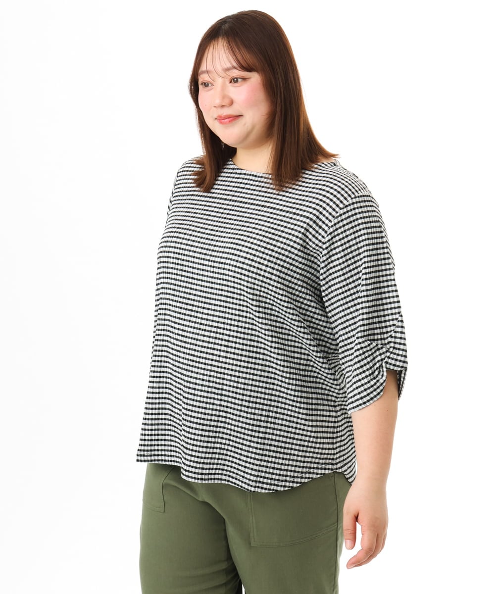 OLKFD17059 eur3(エウルキューブ) 【WEB先行販売】【大きいサイズ】カーブヘムカットソー アイボリー