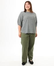 OLKFD17059 eur3(エウルキューブ) 【WEB先行販売】【大きいサイズ】カーブヘムカットソー アイボリー