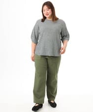 OLKFD17059 eur3(エウルキューブ) 【WEB先行販売】【大きいサイズ】カーブヘムカットソー アイボリー