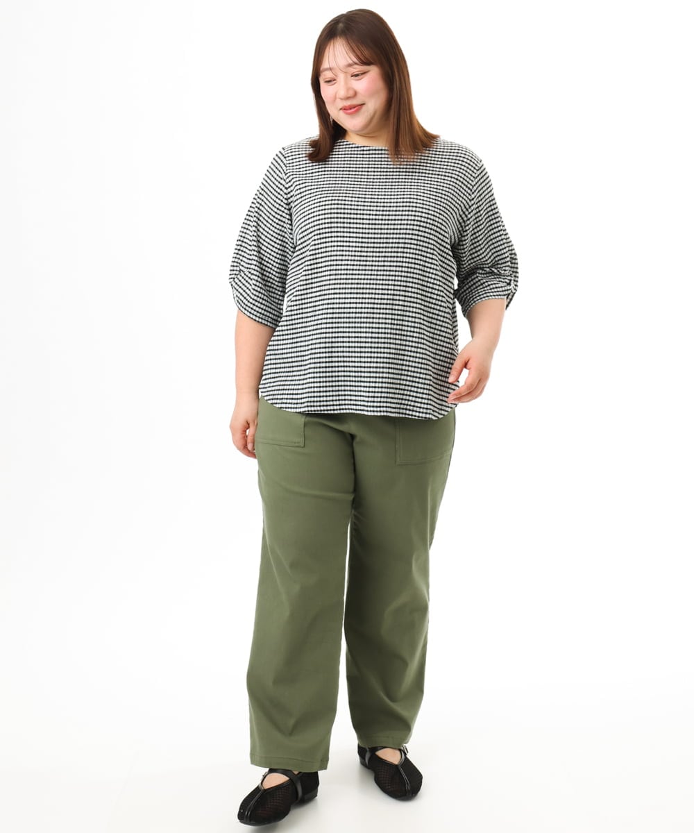 OLKFD17059 eur3(エウルキューブ) 【WEB先行販売】【大きいサイズ】カーブヘムカットソー アイボリー