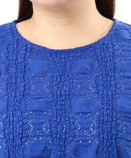 OLKFD19099 eur3(エウルキューブ) 【WEB先行販売】【大きいサイズ】シャーリングレースアンサンブル ブルー