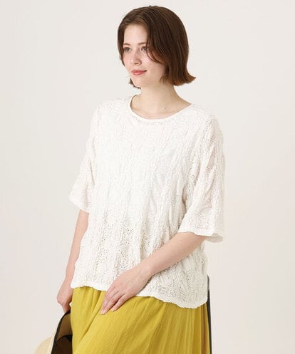 OLKFD19099 eur3 【大きいサイズ】シャーリングレースアンサンブル