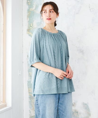 OLKFD20089  【WEB先行販売】【大きいサイズ】アイレットジャージートップス