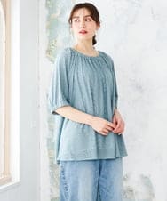 OLKFD20089 eur3(エウルキューブ) 【WEB先行販売】【大きいサイズ】アイレットジャージートップス ライトグリーン