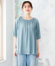 OLKFD20089 eur3(エウルキューブ) 【WEB先行販売】【大きいサイズ】アイレットジャージートップス ライトグリーン