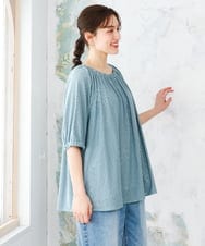 OLKFD20089 eur3(エウルキューブ) 【WEB先行販売】【大きいサイズ】アイレットジャージートップス ライトグリーン