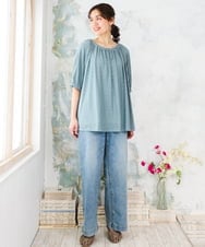 OLKFD20089 eur3(エウルキューブ) 【WEB先行販売】【大きいサイズ】アイレットジャージートップス ライトグリーン