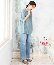 OLKFD20089 eur3(エウルキューブ) 【WEB先行販売】【大きいサイズ】アイレットジャージートップス ライトグリーン