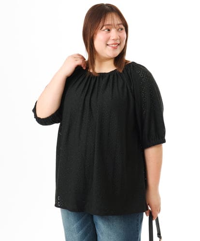 OLKFD20089 eur3 【WEB先行販売】【大きいサイズ】アイレットジャージートップス