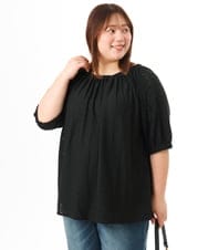 OLKFD20089 eur3(エウルキューブ) 【WEB先行販売】【大きいサイズ】アイレットジャージートップス ブラック