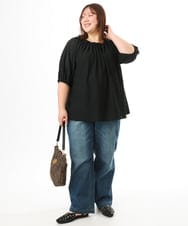 OLKFD20089 eur3(エウルキューブ) 【WEB先行販売】【大きいサイズ】アイレットジャージートップス ブラック