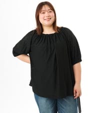 OLKFD20089 eur3(エウルキューブ) 【WEB先行販売】【大きいサイズ】アイレットジャージートップス ブラック