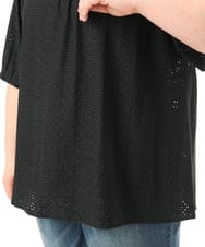 OLKFD20089 eur3(エウルキューブ) 【WEB先行販売】【大きいサイズ】アイレットジャージートップス ブラック