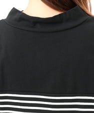 OLKFD21099 eur3(エウルキューブ) 【WEB先行販売】【大きいサイズ】フーディ―風パネルボーダーカットソー ブラック