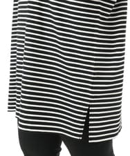 OLKFD21099 eur3(エウルキューブ) 【WEB先行販売】【大きいサイズ】フーディ―風パネルボーダーカットソー ブラック