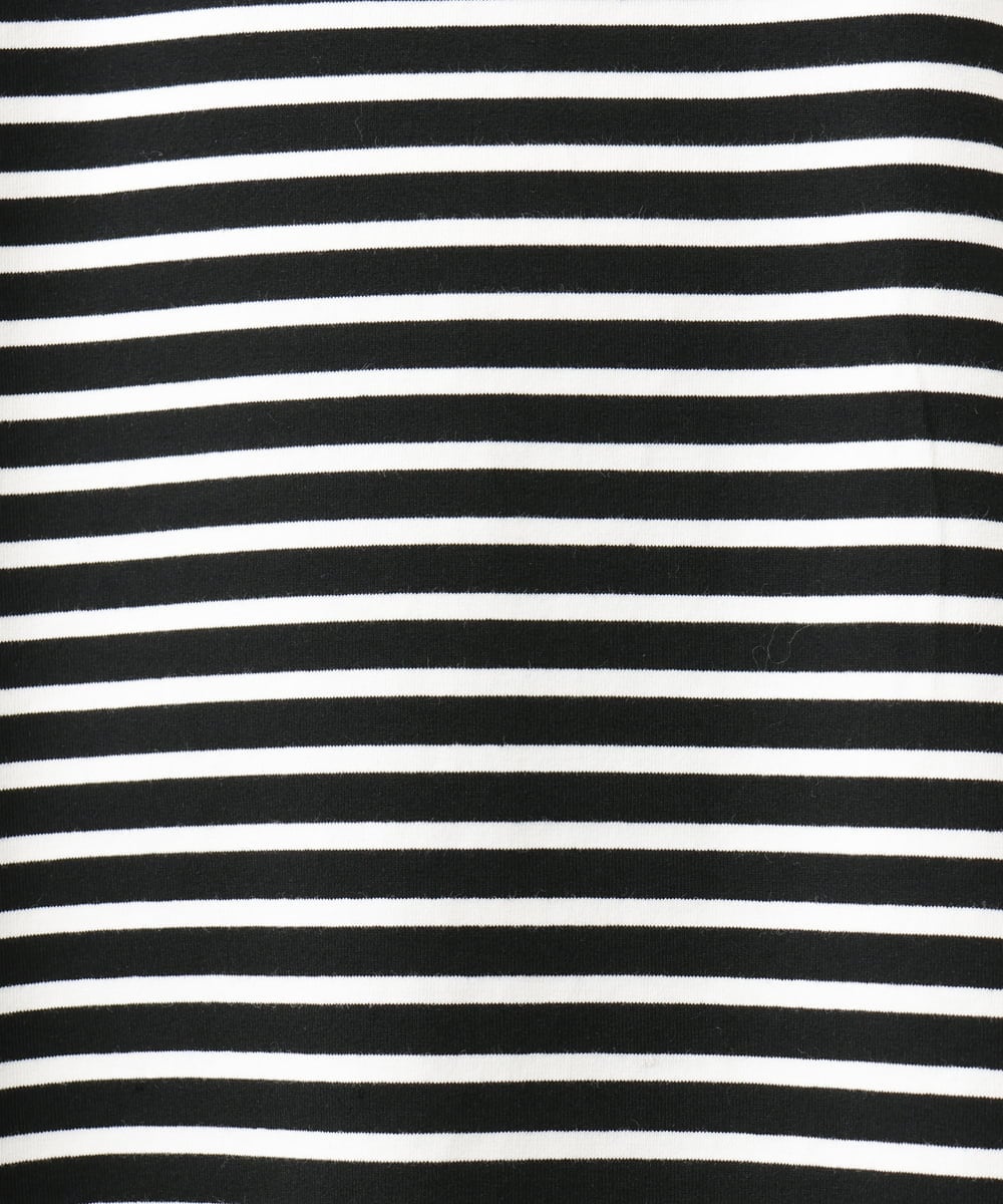 OLKFD21099 eur3(エウルキューブ) 【WEB先行販売】【大きいサイズ】フーディ―風パネルボーダーカットソー ブラック