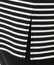 OLKFD21099 eur3(エウルキューブ) 【WEB先行販売】【大きいサイズ】フーディ―風パネルボーダーカットソー ブラック