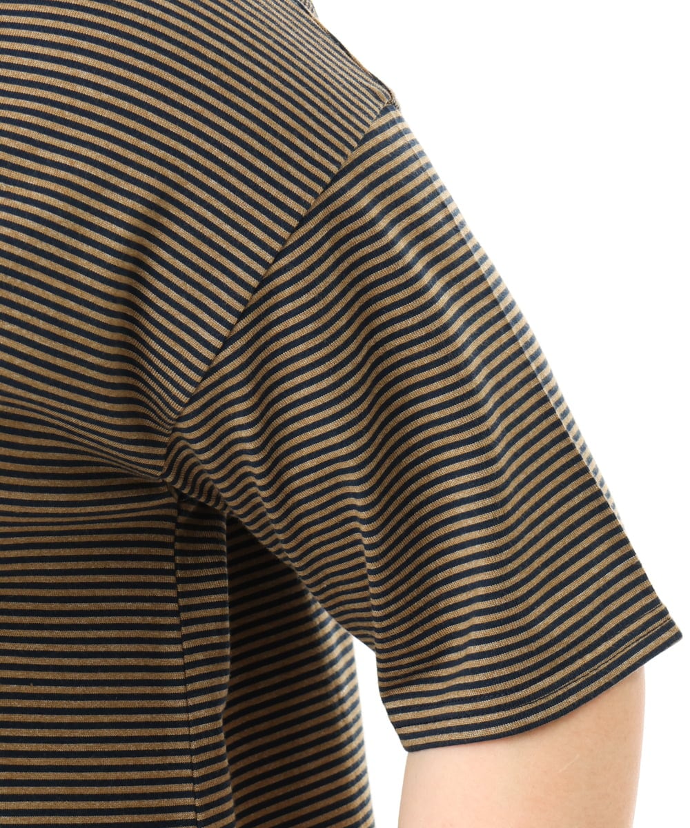 OLKFD22069 eur3(エウルキューブ) 【大きいサイズ】ボーダーTシャツ モカ