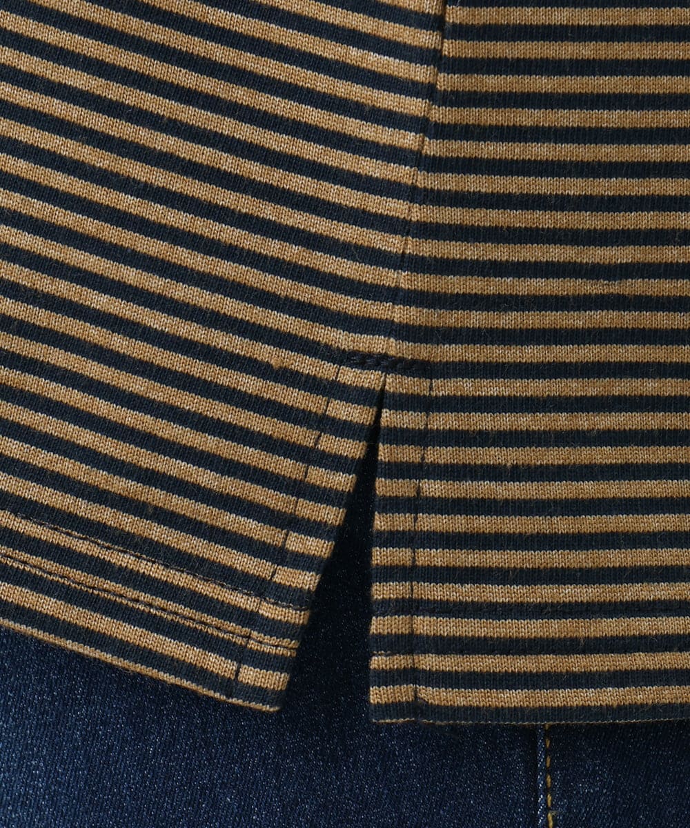 OLKFD22069 eur3(エウルキューブ) 【大きいサイズ】ボーダーTシャツ モカ