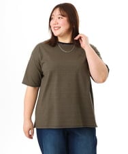 OLKFD22069 eur3(エウルキューブ) 【大きいサイズ】ボーダーTシャツ モカ