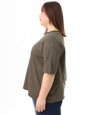 OLKFD22069 eur3(エウルキューブ) 【大きいサイズ】ボーダーTシャツ モカ