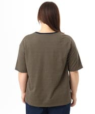 OLKFD22069 eur3(エウルキューブ) 【大きいサイズ】ボーダーTシャツ モカ