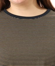 OLKFD22069 eur3(エウルキューブ) 【大きいサイズ】ボーダーTシャツ モカ