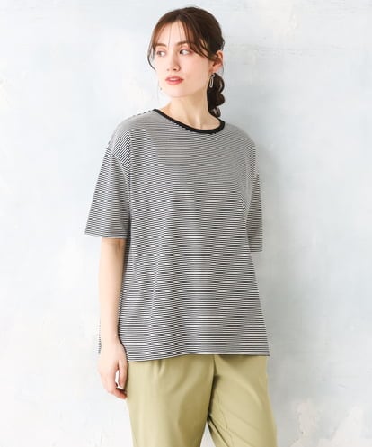 OLKFD22069 eur3 【大きいサイズ】ボーダーTシャツ