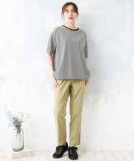 OLKFD22069 eur3(エウルキューブ) 【大きいサイズ】ボーダーTシャツ ブラック