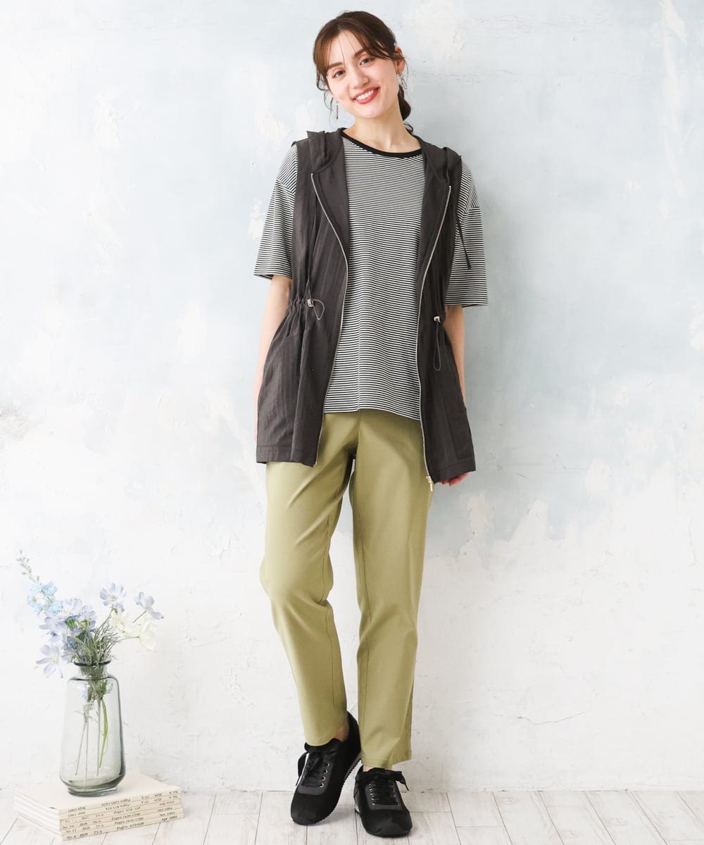 OLKFD22069 eur3(エウルキューブ) 【大きいサイズ】ボーダーTシャツ ブラック