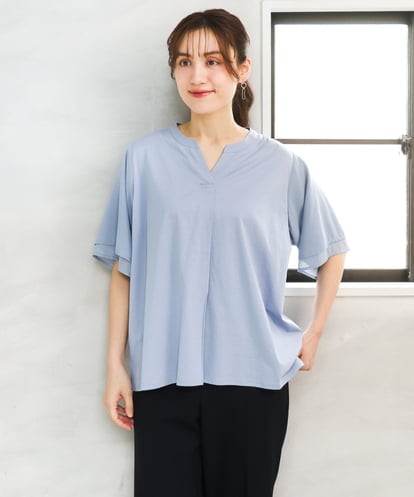 OLKFD23089 eur3 【WEB先行販売】【大きいサイズ】シア―スリーブカットソー