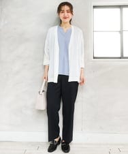 OLKFD23089 eur3(エウルキューブ) 【WEB先行販売】【大きいサイズ】シア―スリーブカットソー ライトブルー