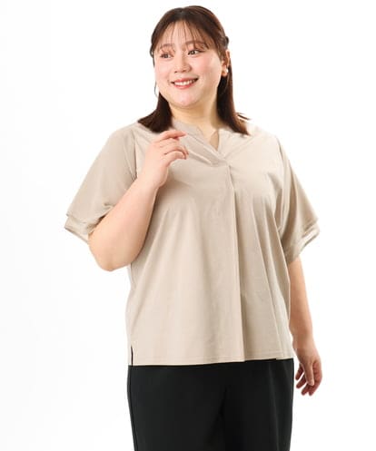 OLKFD23089 eur3 【大きいサイズ】シア―スリーブカットソー