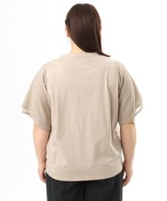 OLKFD23089 eur3(エウルキューブ) 【WEB先行販売】【大きいサイズ】シア―スリーブカットソー グレージュ