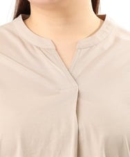 OLKFD23089 eur3(エウルキューブ) 【WEB先行販売】【大きいサイズ】シア―スリーブカットソー グレージュ