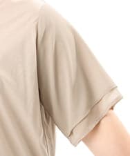 OLKFD23089 eur3(エウルキューブ) 【WEB先行販売】【大きいサイズ】シア―スリーブカットソー グレージュ