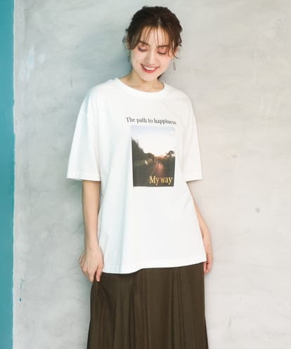 OLKFD24069  【大きいサイズ/機能素材】フォトプリントTシャツ
