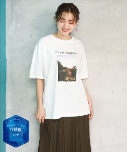 OLKFD24069 eur3 【大きいサイズ/機能素材】フォトプリントTシャツ