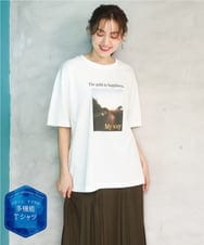 OLKFD24069 eur3(エウルキューブ) 【大きいサイズ/機能素材】フォトプリントTシャツ アイボリー