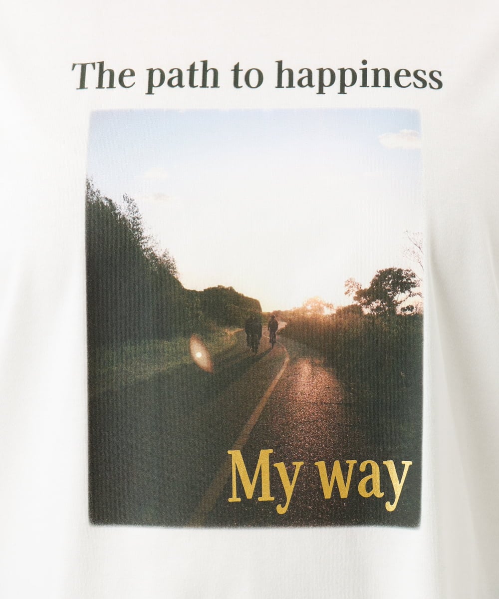 OLKFD24069 eur3(エウルキューブ) 【大きいサイズ/機能素材】フォトプリントTシャツ アイボリー