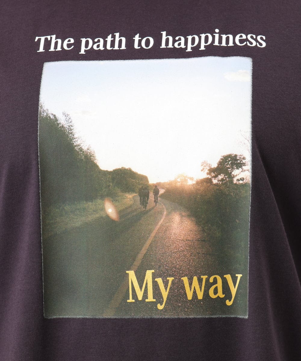 OLKFD24069 eur3(エウルキューブ) 【大きいサイズ/機能素材】フォトプリントTシャツ ダークブラウン