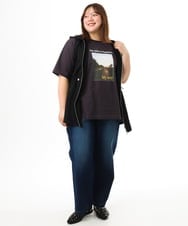 OLKFD24069 eur3(エウルキューブ) 【大きいサイズ/機能素材】フォトプリントTシャツ ダークブラウン