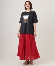 OLKFD24069 eur3(エウルキューブ) 【大きいサイズ/機能素材】フォトプリントTシャツ ダークグレー