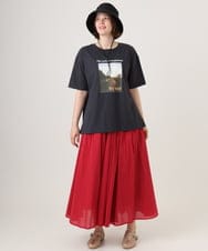 OLKFD24069 eur3(エウルキューブ) 【大きいサイズ/機能素材】フォトプリントTシャツ ダークグレー