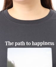 OLKFD24069 eur3(エウルキューブ) 【大きいサイズ/機能素材】フォトプリントTシャツ ダークグレー