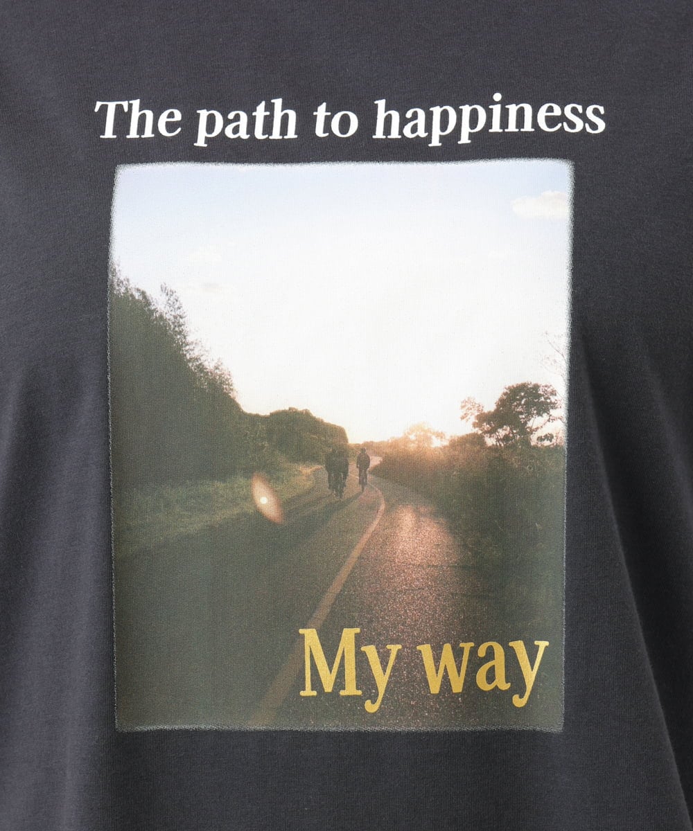 OLKFD24069 eur3(エウルキューブ) 【大きいサイズ/機能素材】フォトプリントTシャツ ダークグレー