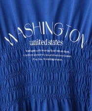 OLKFD25069 eur3(エウルキューブ) 【WEB先行販売】【大きいサイズ/機能素材】シャーリングロゴTシャツ ブルー